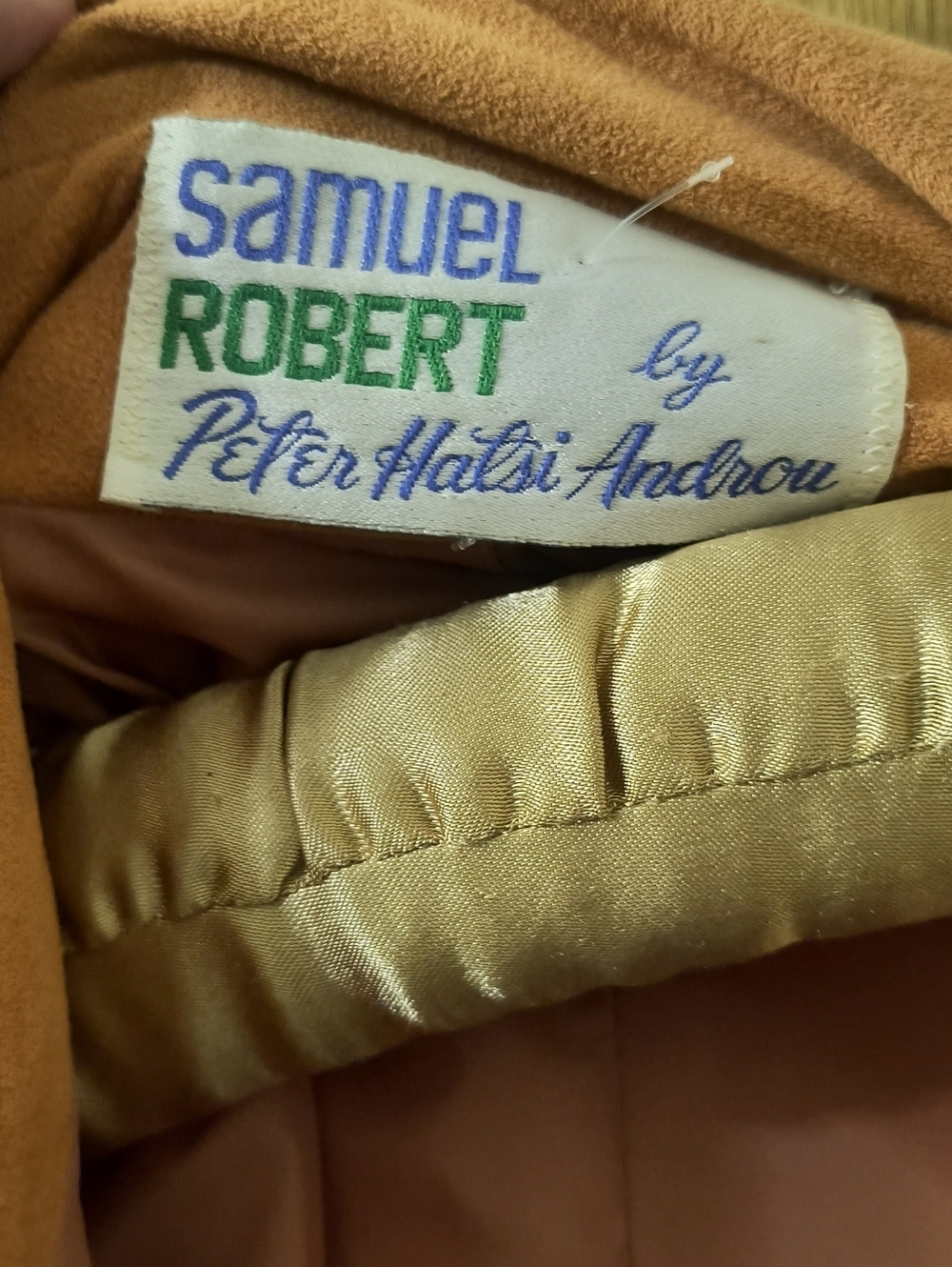 Vtg Samuel Robert by Peter Hatsi Androu Ultrasuede Blazer Camel Tan Size 14 - Picture 3 of 8